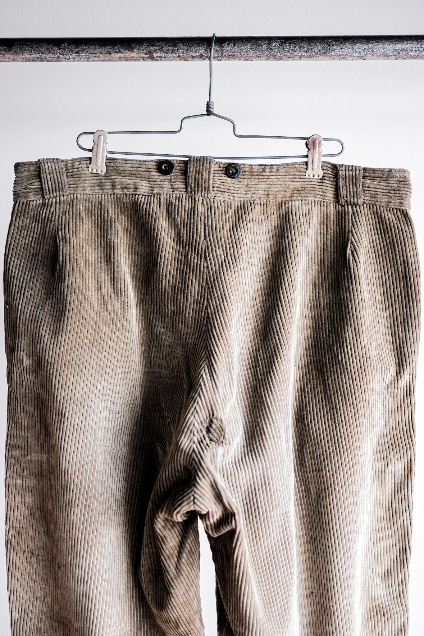 [~ 40's] Pantalon de travail en velours côtelé brun vintage 
