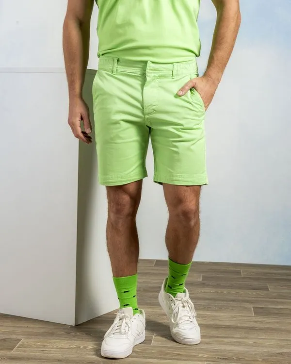 Bermuda chino vert pomme 