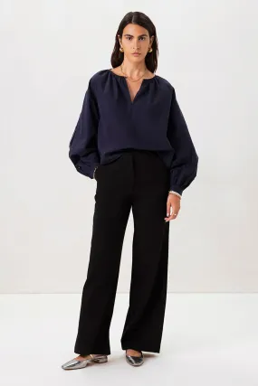 Blouse avec détail noué - bleu foncé
