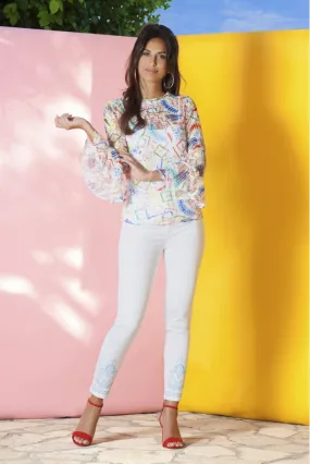 BLOUSE CHIC DENTELLE IMPRIMÉE