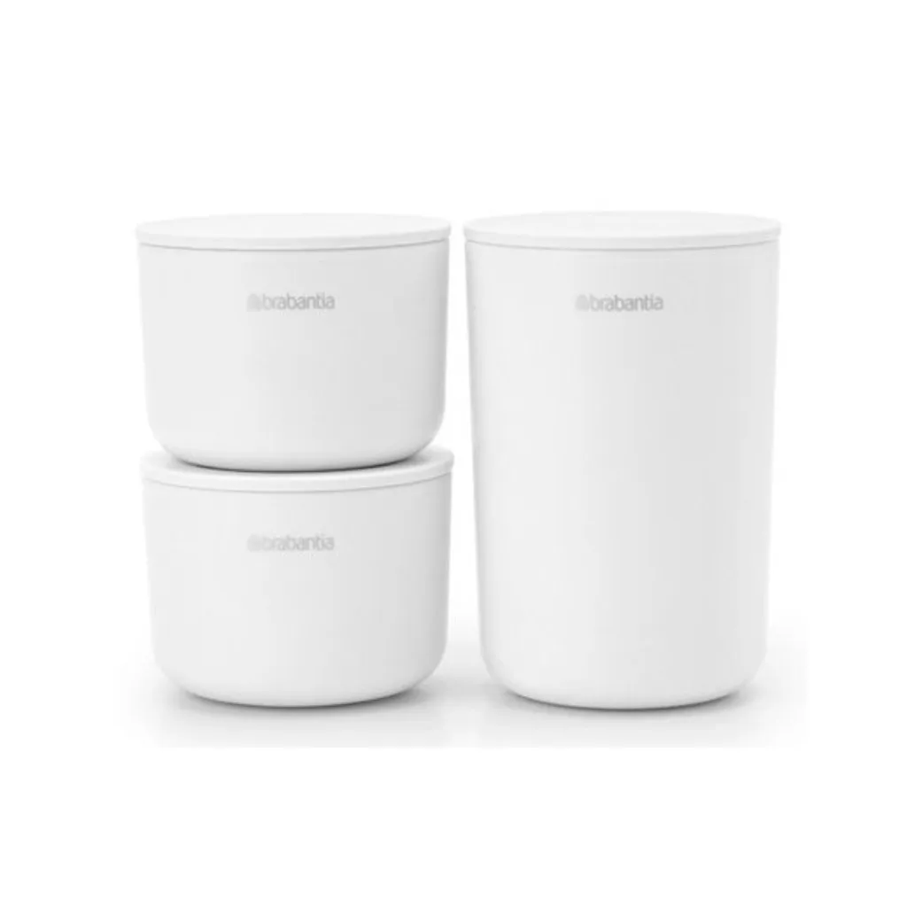 Bocaux de cuisine, set de 3 pc, blanc, Brabantia ✔ 23,95 € ⭕ Kulina