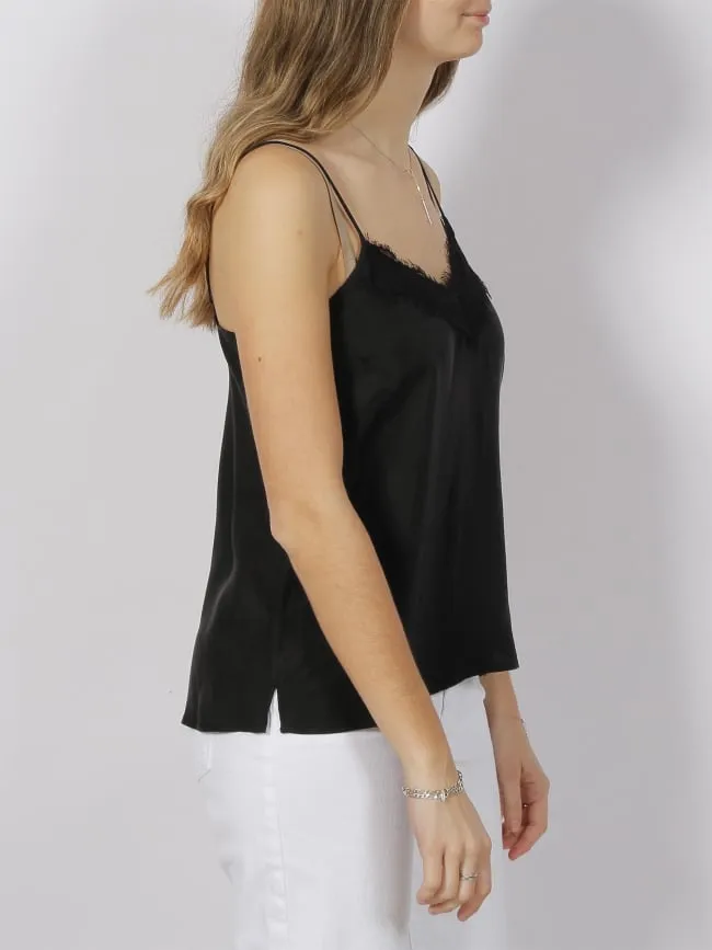 Caraco col dentelle cains noir femme - Salsa | wimod