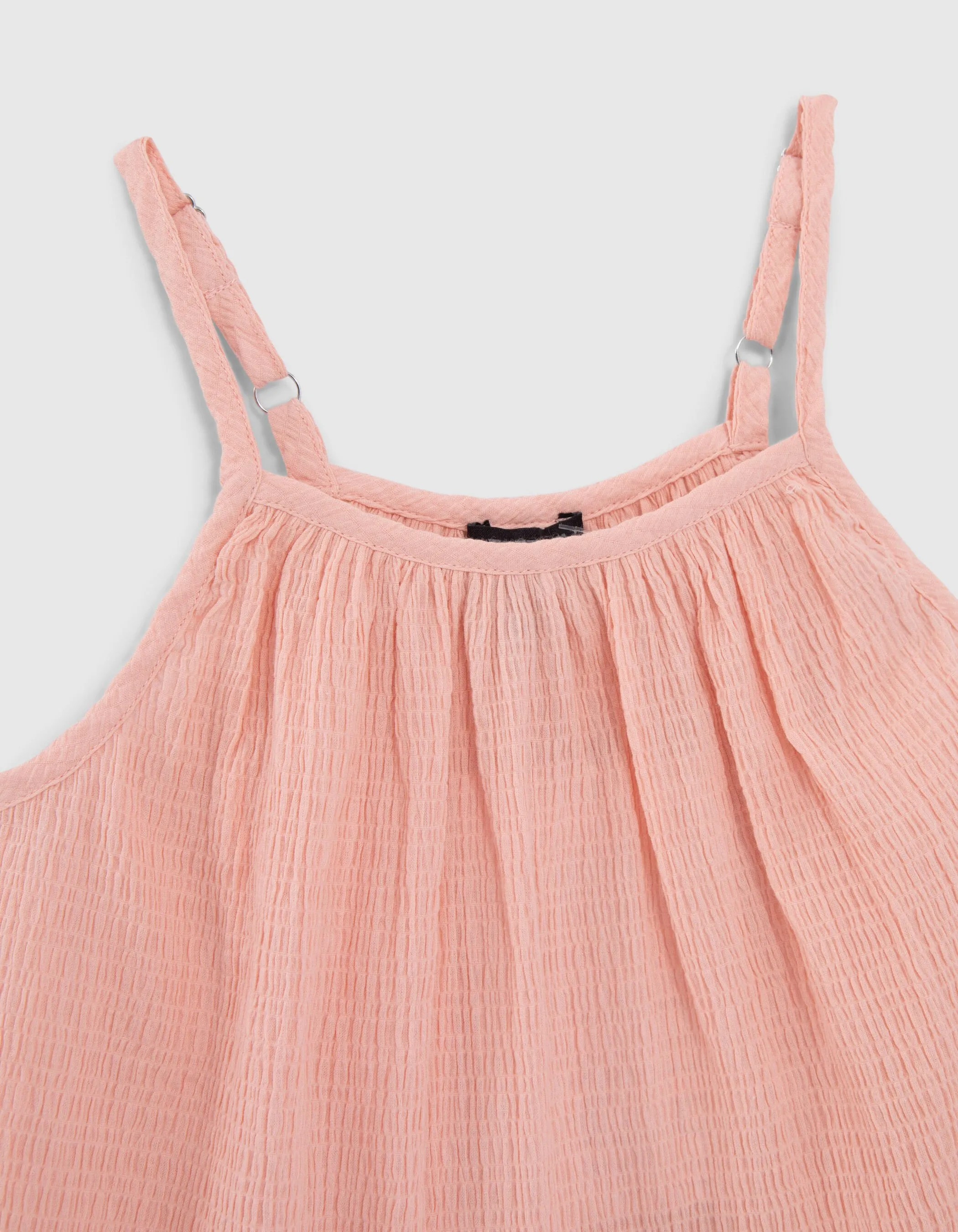 Caraco pêche tissu gaufré fille