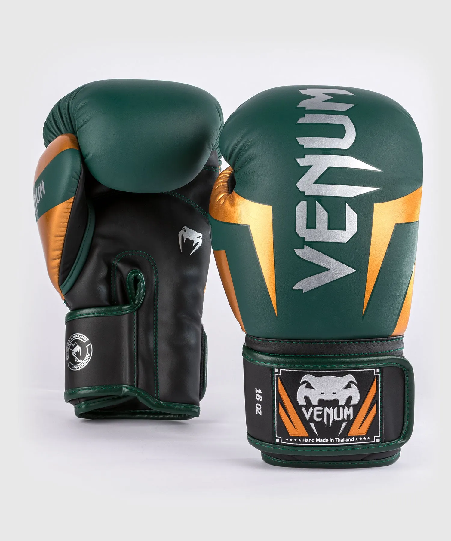 Gants de boxe Venum Elite - Vert/Bronze/Argent