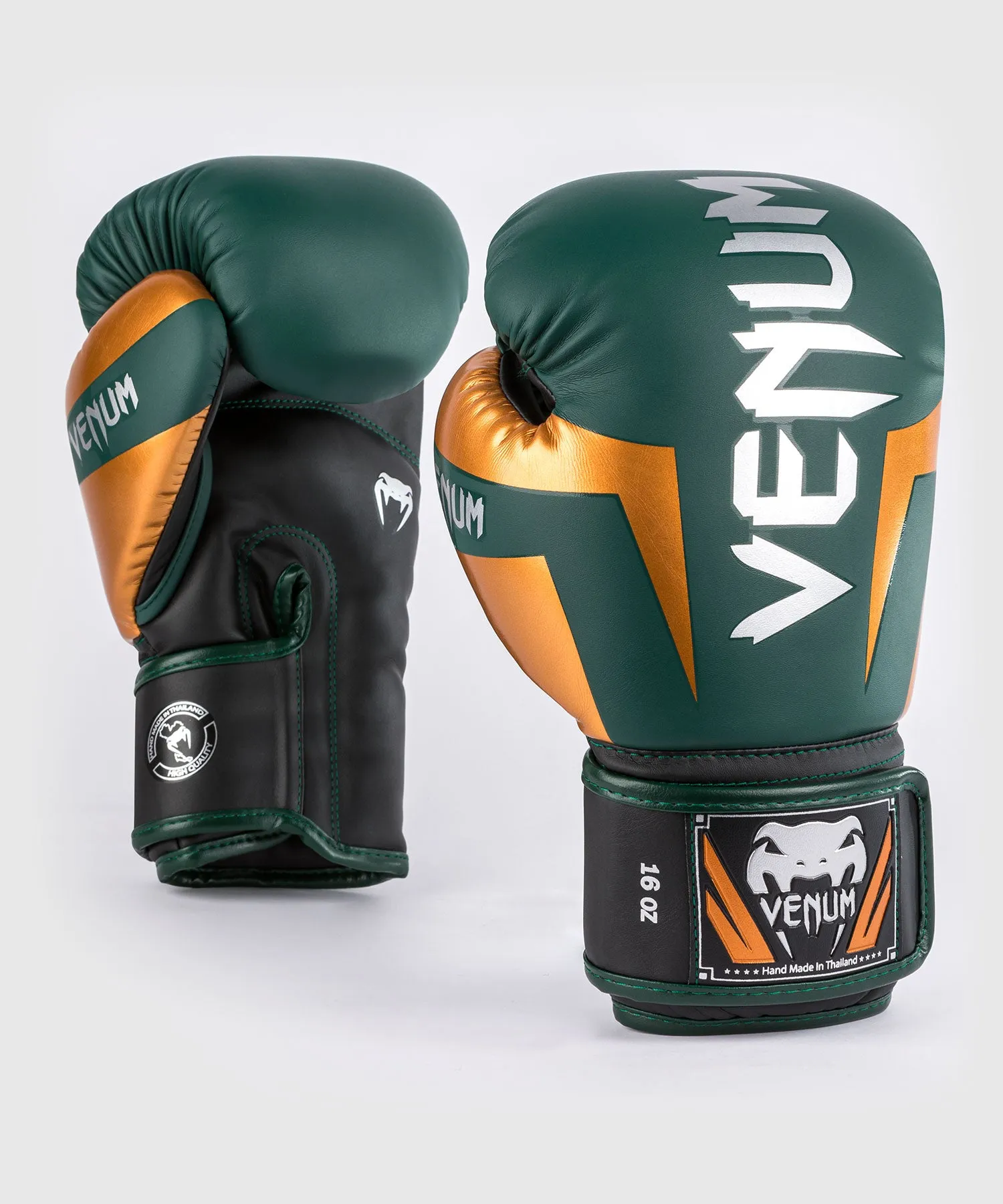 Gants de boxe Venum Elite - Vert/Bronze/Argent