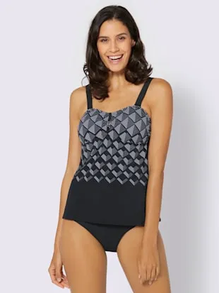 Haut de maillot de bain caraco motif graphique