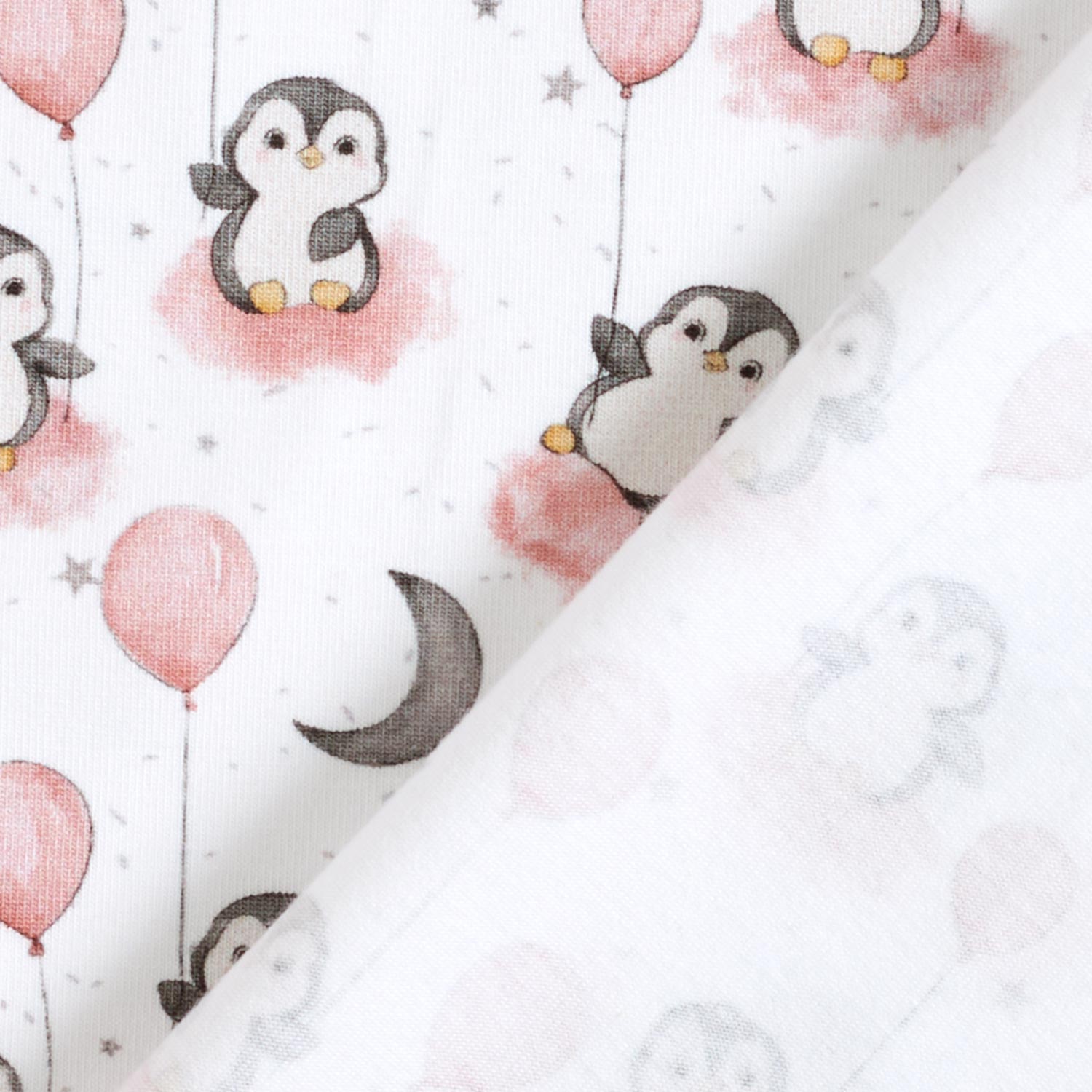 Jersey coton Ballon & pingouin Impression numérique – ivoire