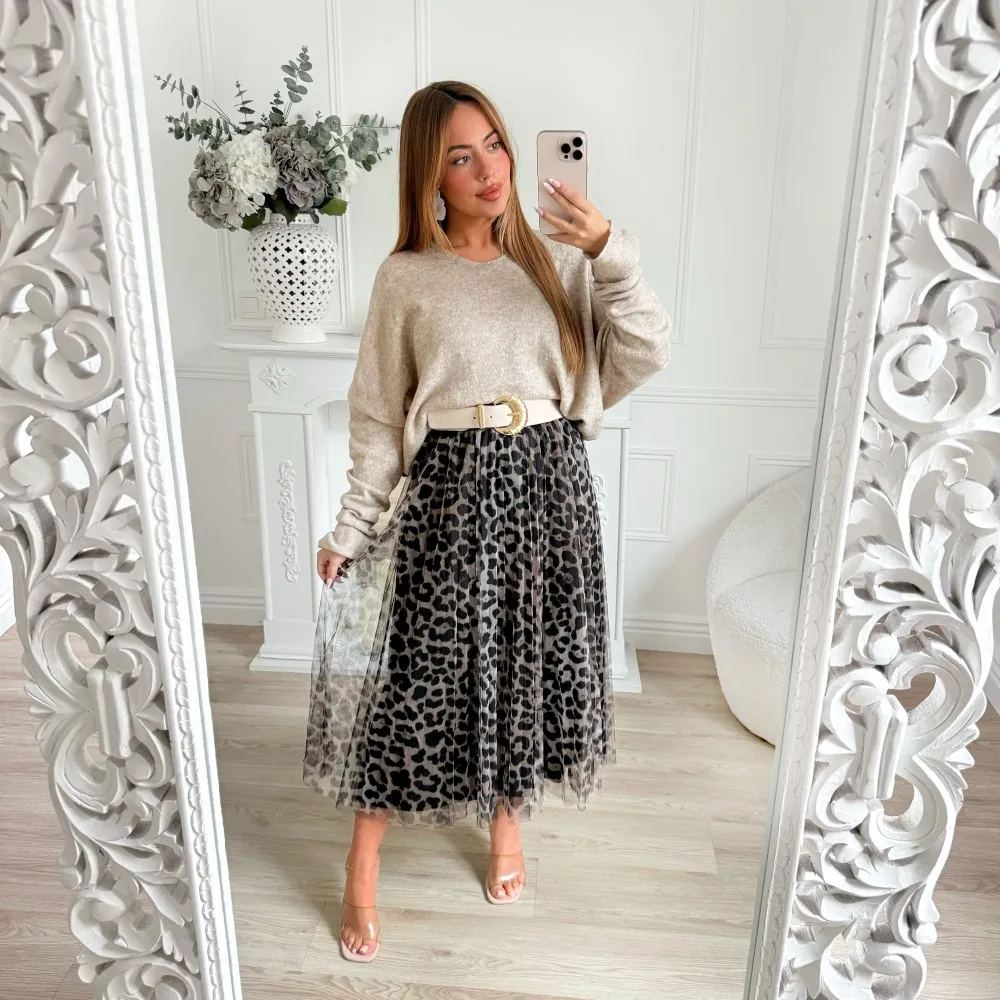 JUPE LEOPARD EN TULLE