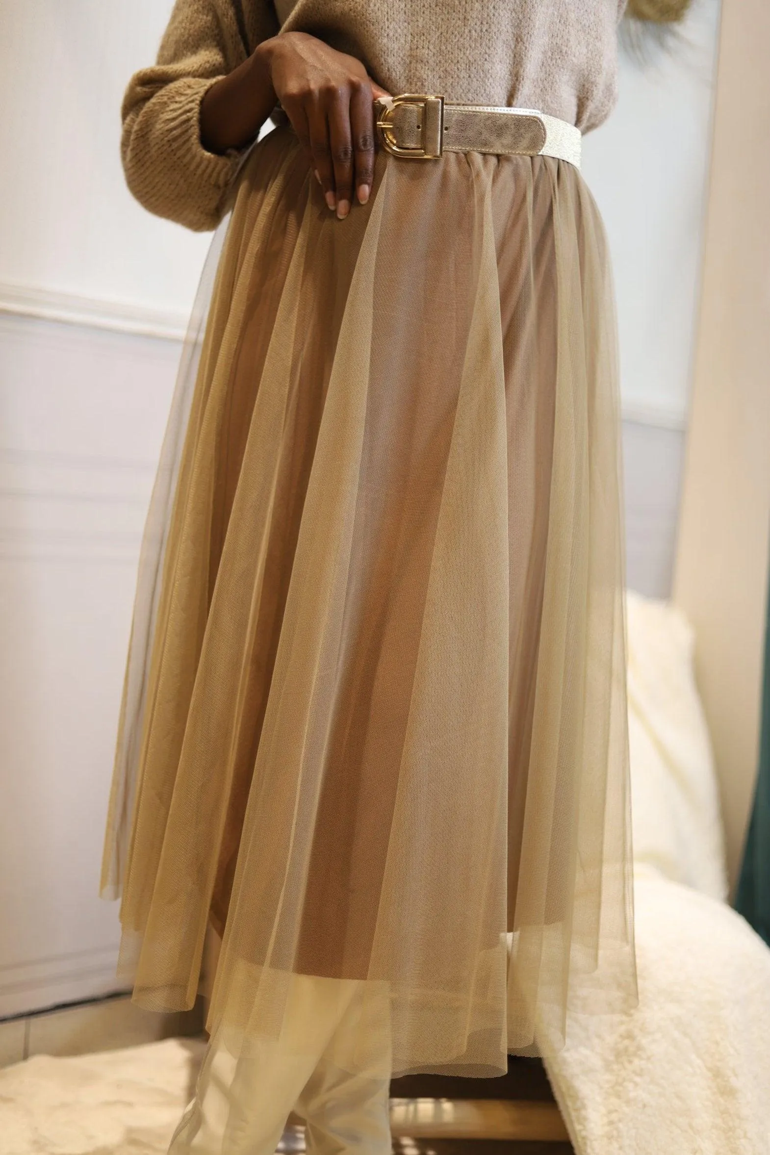 Jupe vasée en Tulle