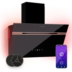 Klarstein Alina 3.0 60 | Hotte aspirante | 3 vitesses | Wi-Fi | Air évacué ou recyclé 60 cm | Noir