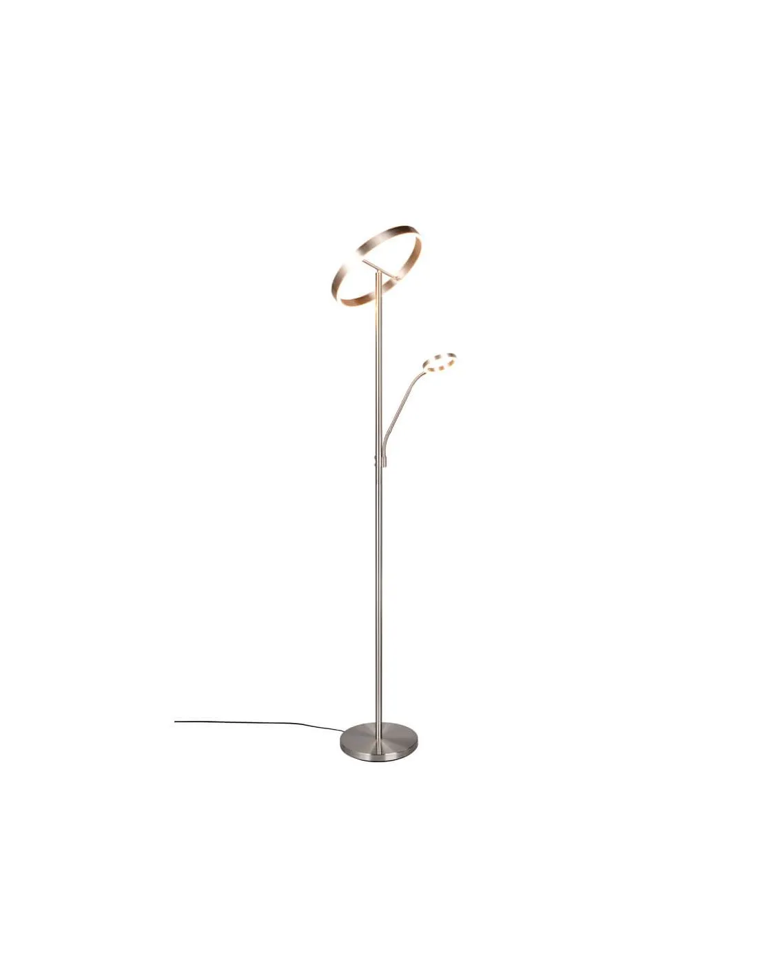 Lampadaire LED WILLIS en nickel mat avec lumière variable et design moderne - LeonLeds