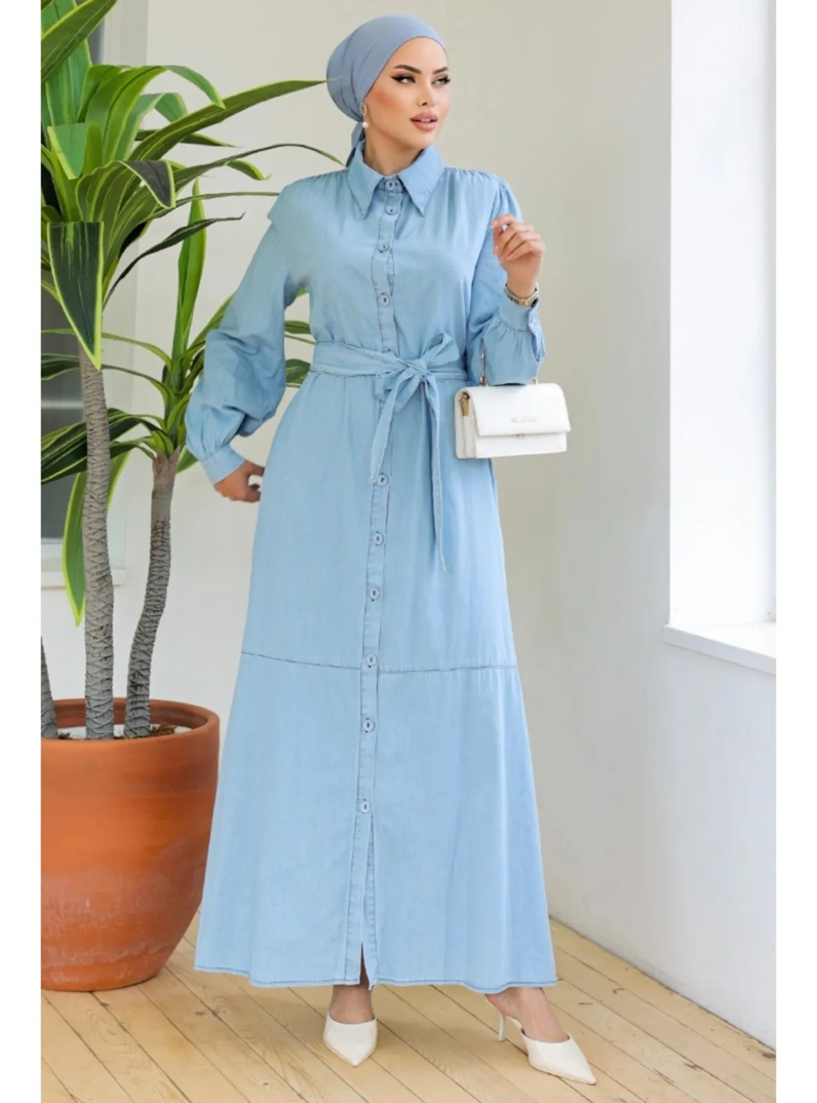 Light Blue - Modest Dress