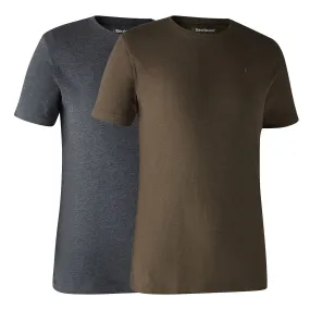 Lot de 2 tee-shirt bleu et marron DEERHUNTER