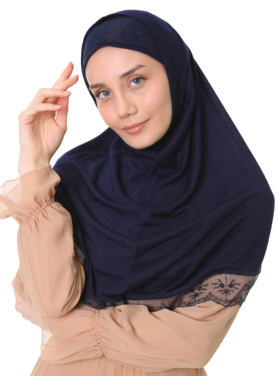 Navy Blue - Plain - Instant Scarf
