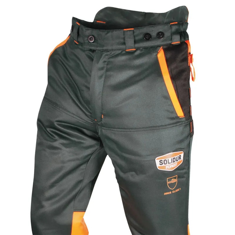 Pantalon anti coupure scie à chaîne classe 1A SOLIDUR