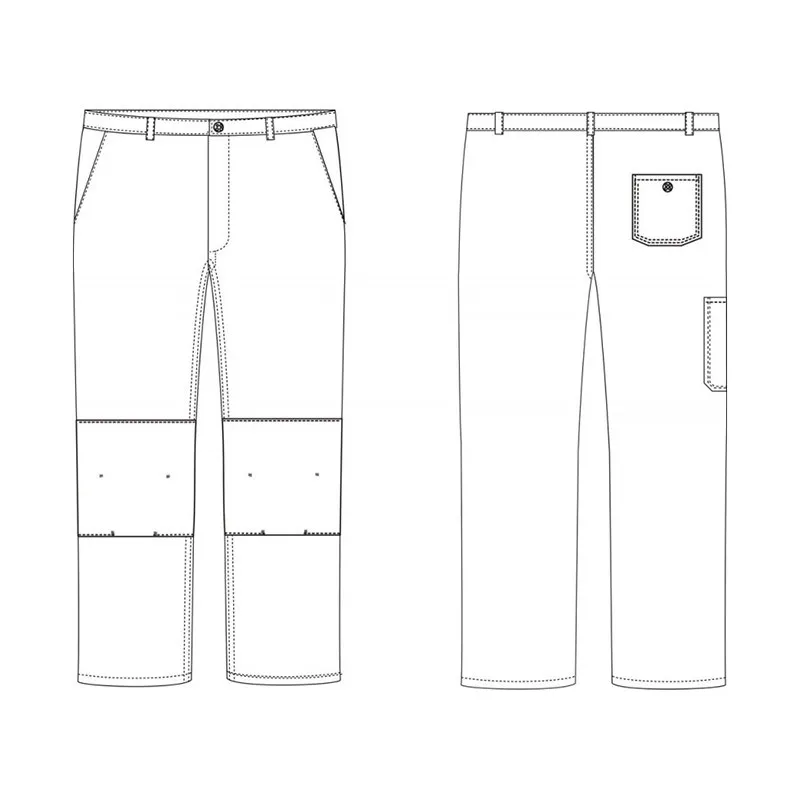 Pantalon bleu de travail avec poches genoux PBV 100% Coton