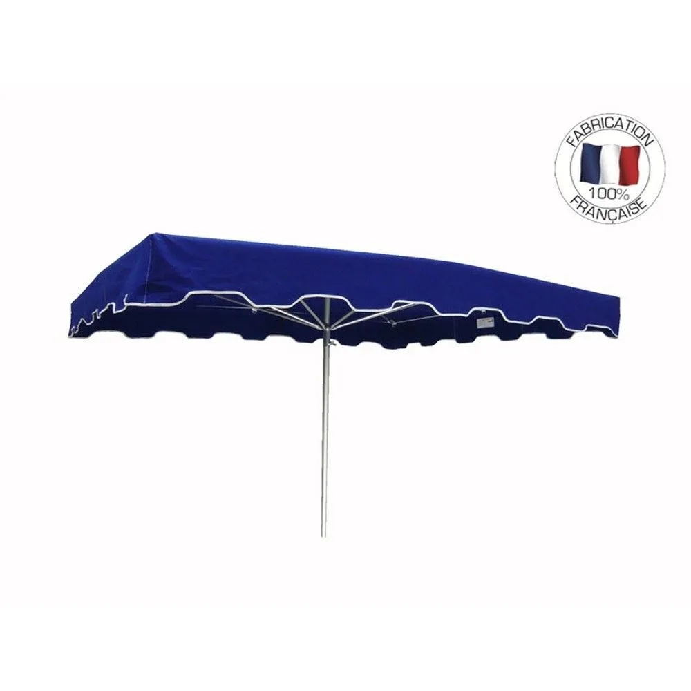 Parasol forain 350x250cm bleu - armature télescopique + toile + housse