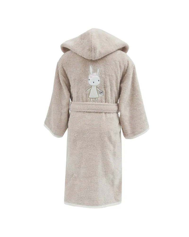 Peignoir de bain sable "Mon Lapin" personnalisé