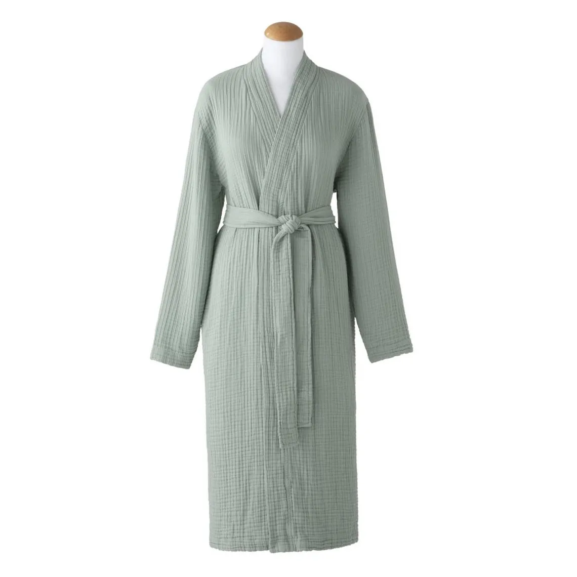 Peignoir uni en gaze de coton Bleu | 3 Suisses