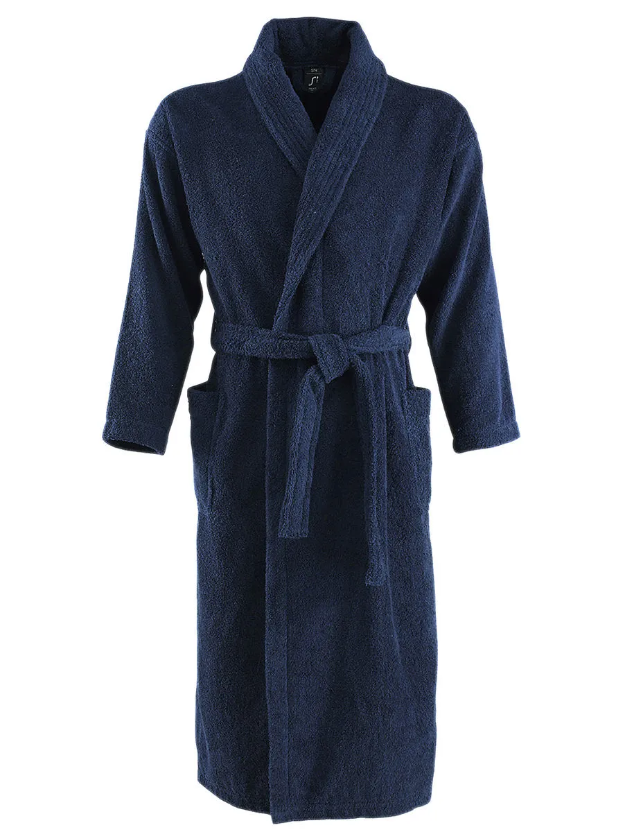 Peignoir éponge unisexe coton - PALACE 89100 - bleu marine 