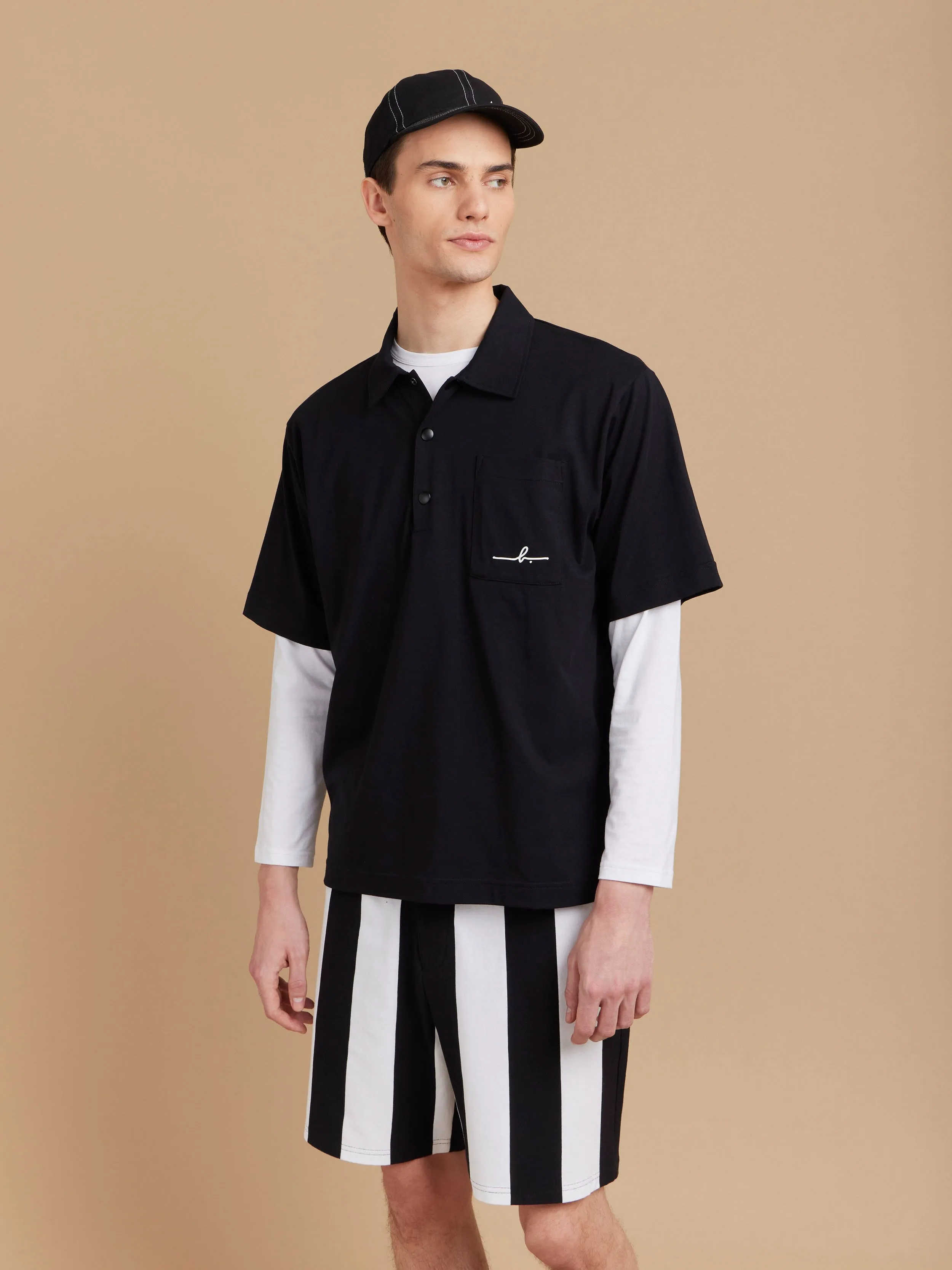 polo Chris en jersey de coton bio GOTS noir
