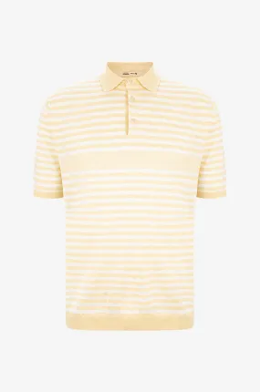 Polo rayé en jersey de lin