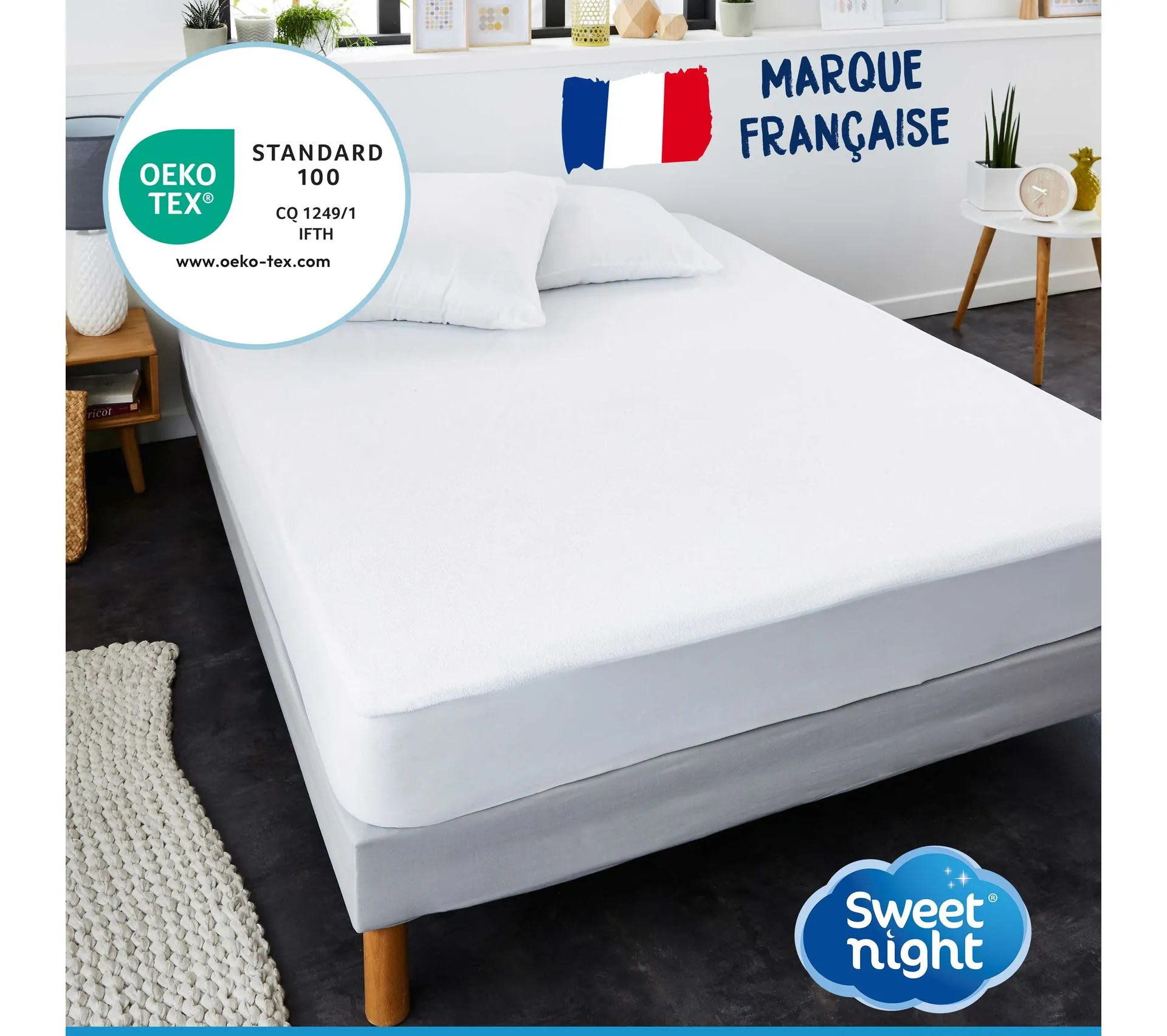 Protège Matelas 160x200 Cm - Bouclette En Coton - Alèse Imperméable Et Absorbante -silencieux