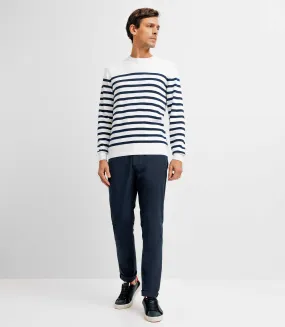 Pull marinière écru