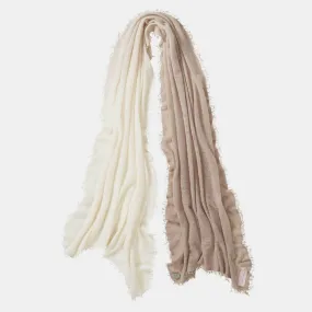 Pur Schoen Hand Felted Cashmere Soft Scarf Ombre Nougat-Natural - Trouva