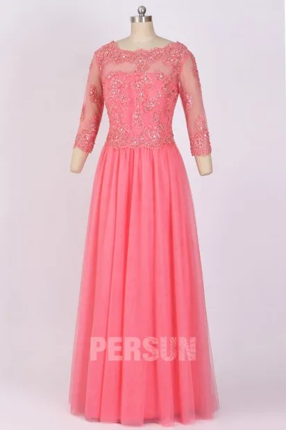 Robe soirée haut en dentelle à manche jupe en tulle - Robedesoireelongue.fr