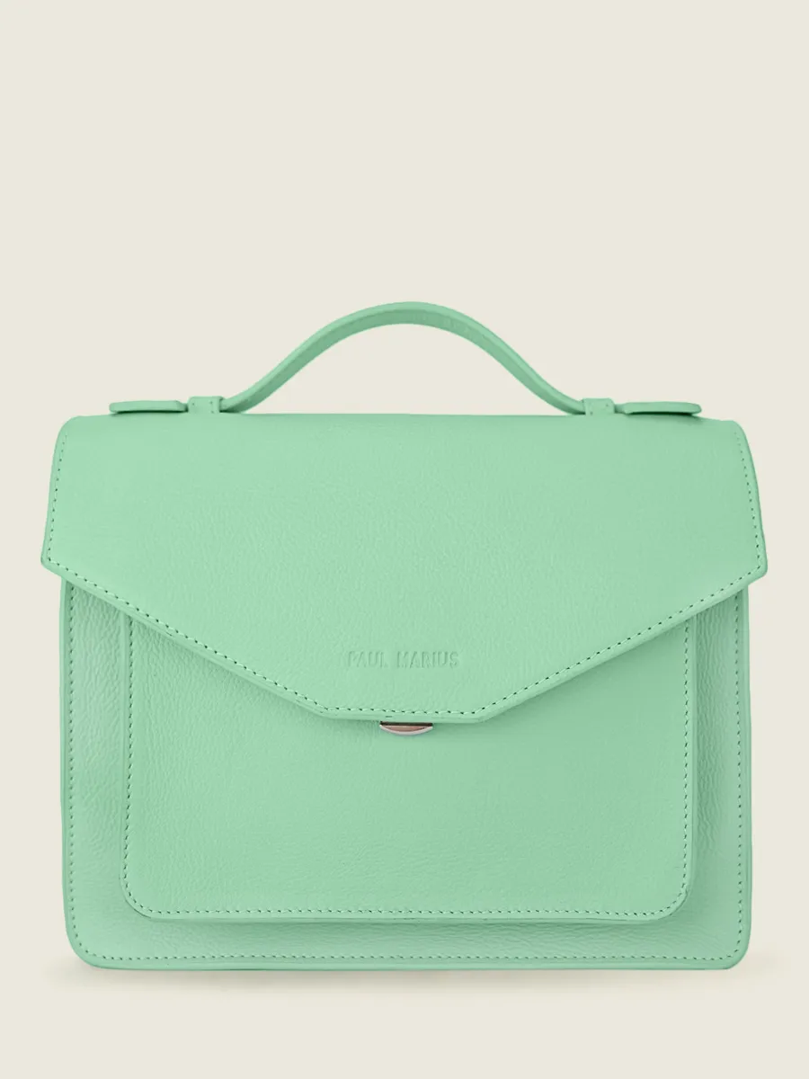 SAC À MAIN CUIR VERT FEMME Simone Pastel - Menthe