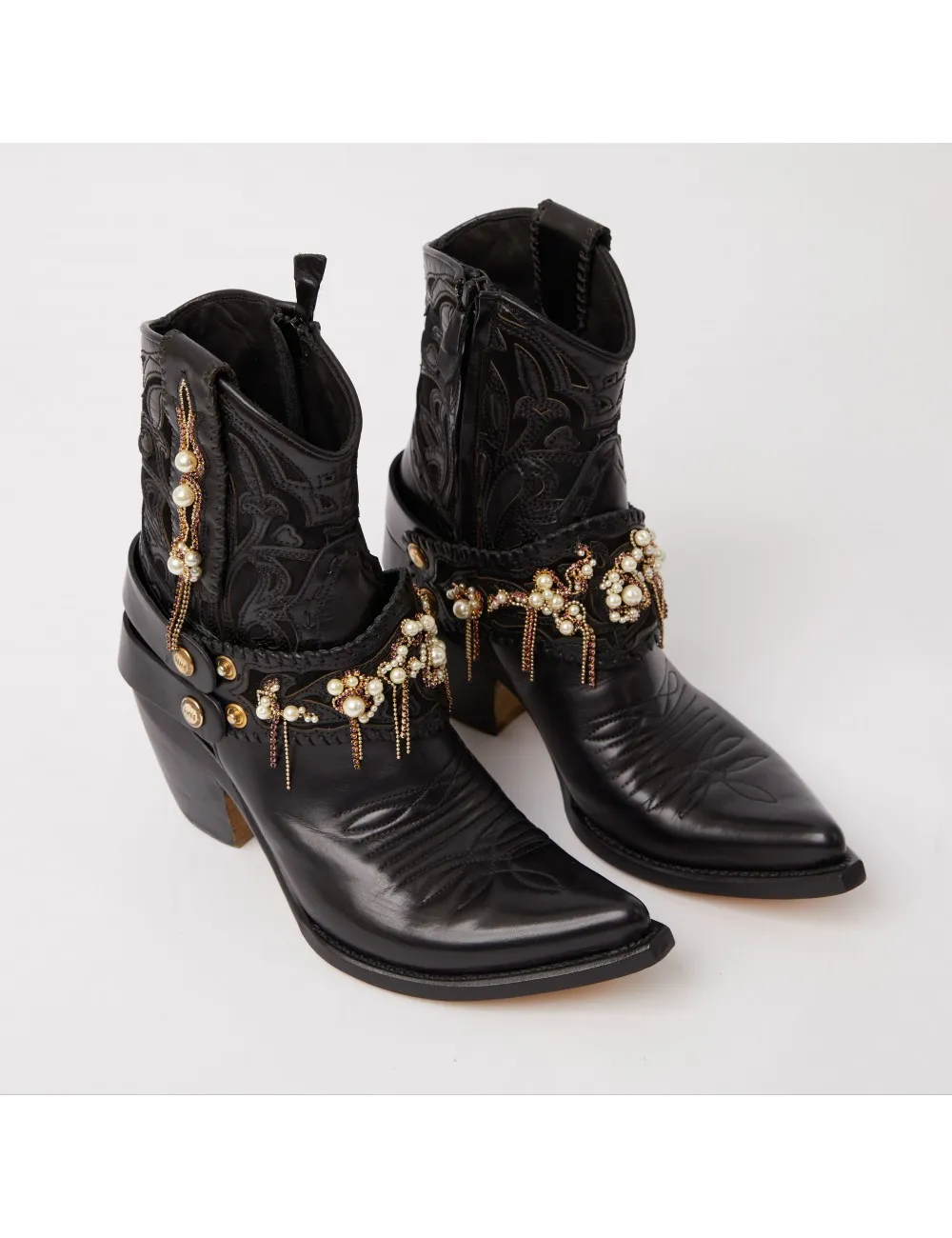 Santiags Damy T36 en cuir noir à Bijoux - Arthur Chaussures