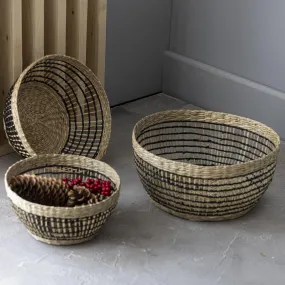 Set de 3 Corbeilles Gigognes CORGI Noir Naturel | 3 Suisses
