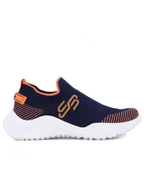 tennis confort type chaussons textile marine et orange