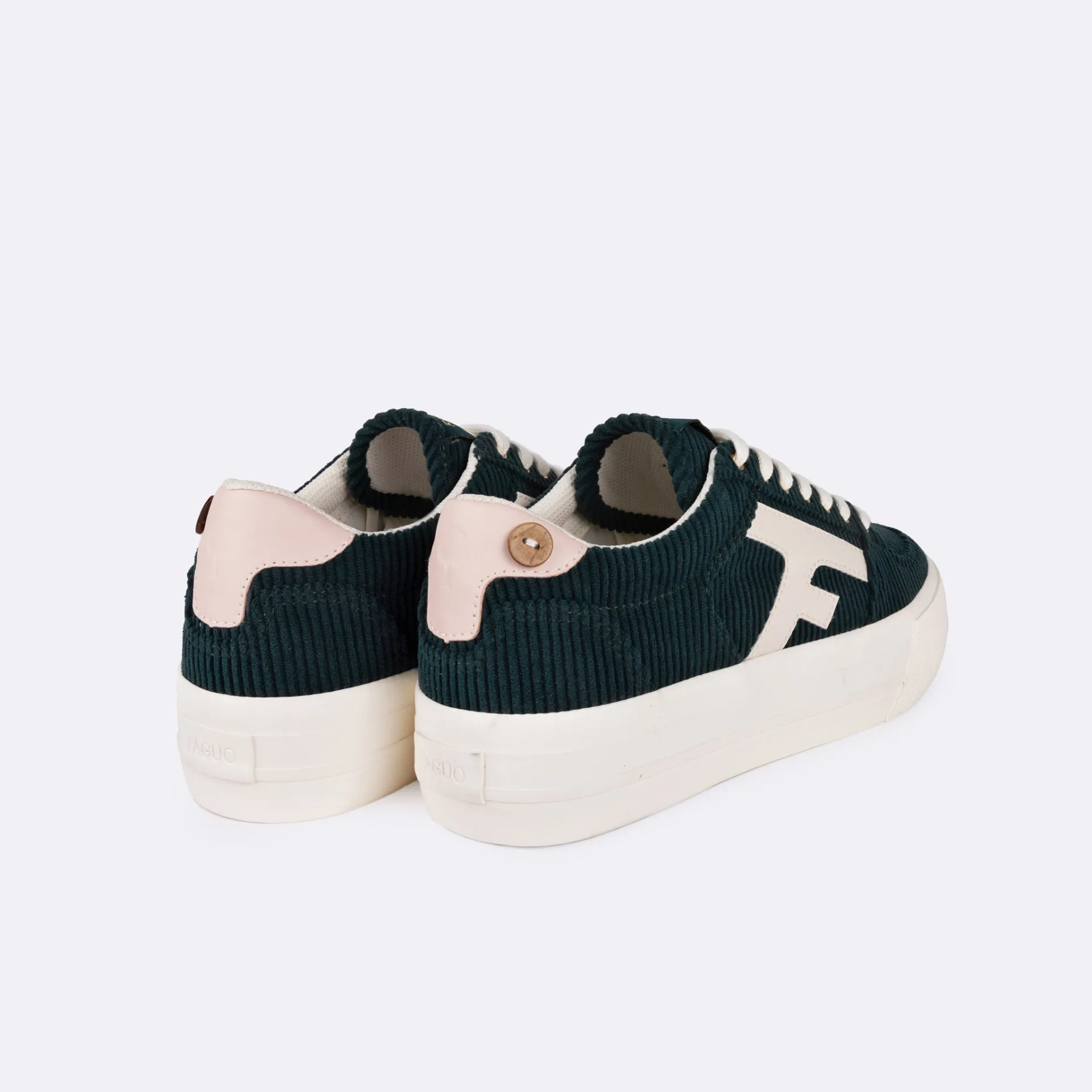 Tennis vert émeraude végan polyester - modèle Walnut platform - FAGUO