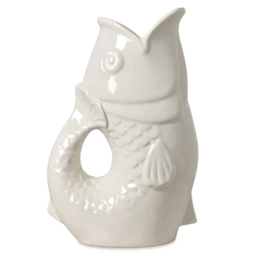 Vase Poisson en céramique blanc crème | CHEZ LES VOISINS