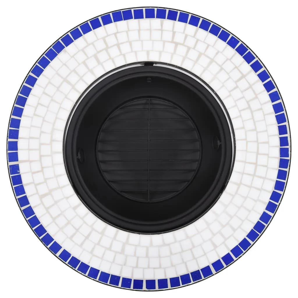 vidaXL Foyer mosaïque Bleu et blanc 68 cm Céramique | vidaxl-fr