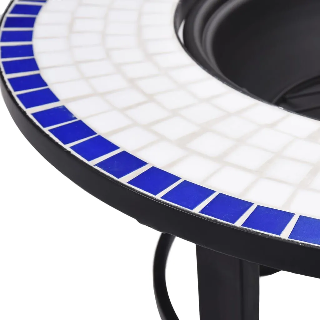 vidaXL Foyer mosaïque Bleu et blanc 68 cm Céramique | vidaxl-fr