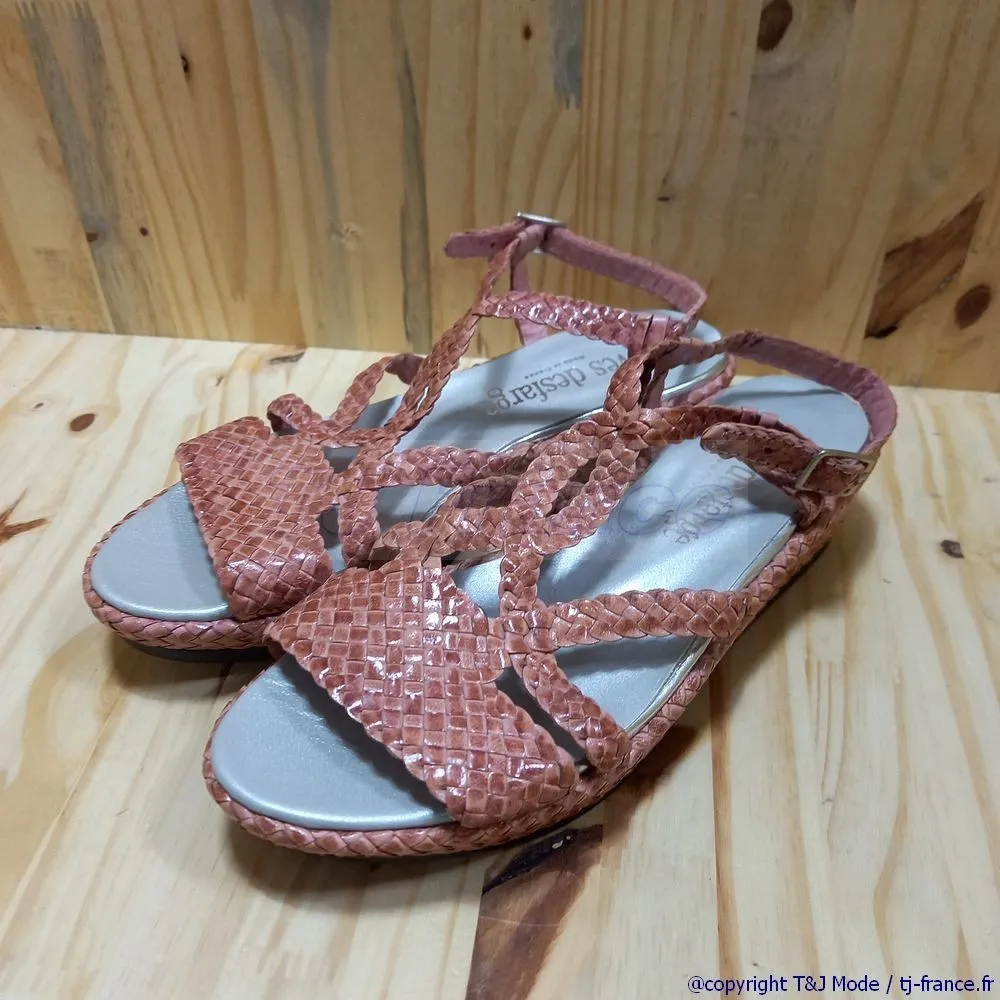 Yves Desfarge BOUNTY sandale femme en cuir tressé main